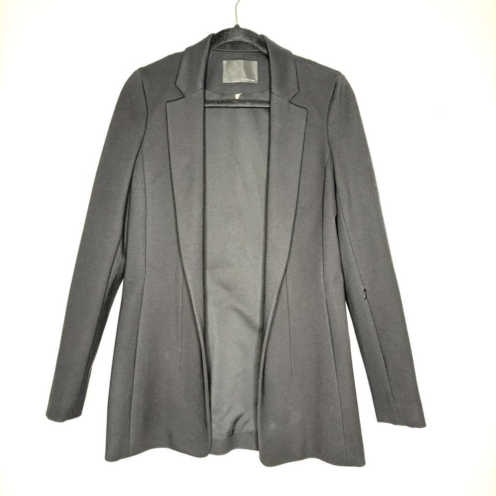The Eight Senses Ponte Blazer Jacket Open Front Several Pockets In Black Size S